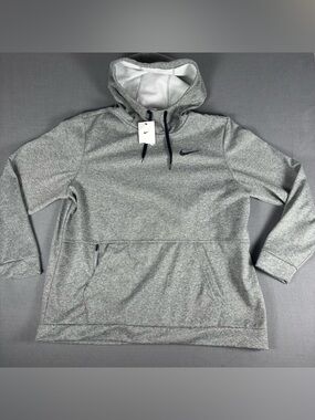 NWT Nike Men's Therma-Fit Hoodie Sweatshirt XXL Gray Athletic Athleisure Gym